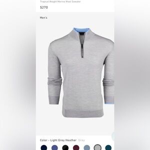 Noel Asmar Light Gray Half-Zip Sweater